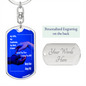 Dog tag key chain to my wife always will two hands