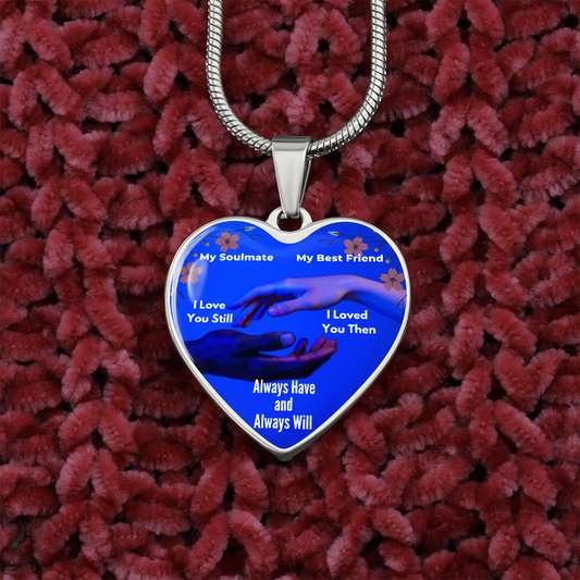 Heart necklace my soulmate two hands