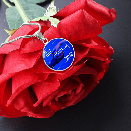 Circle necklace two hands my soulmate always will