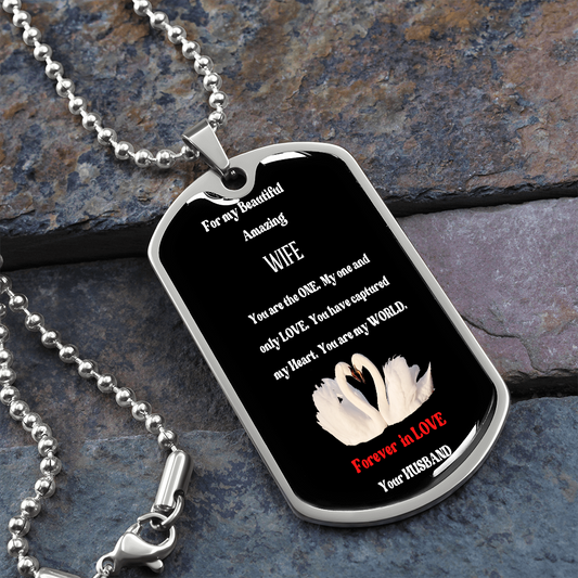 beautiful amazing wife dog tag