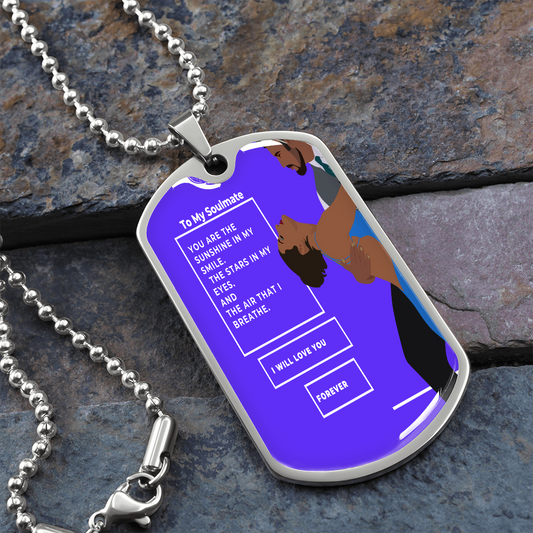 dog tag keychain to my soulmate the sun shine in my eye