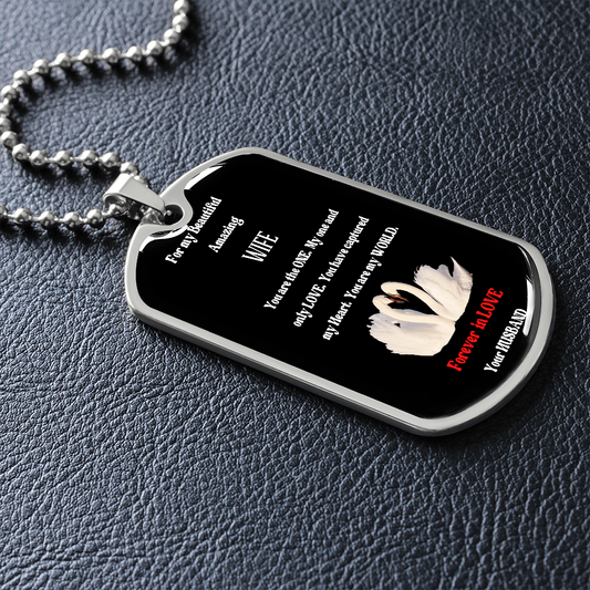 beautiful amazing wife dog tag