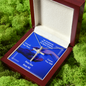 cz cross necklace my husband always will