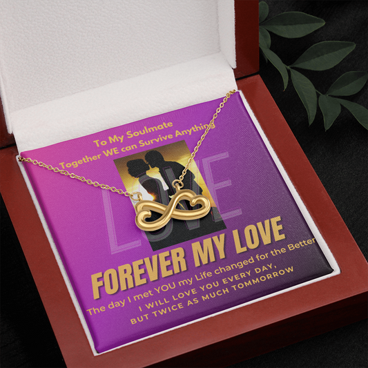 to my soulmate infinity heart necklace forever my love