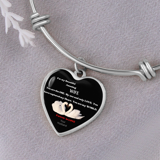 beautiful amazing wife heart bangle