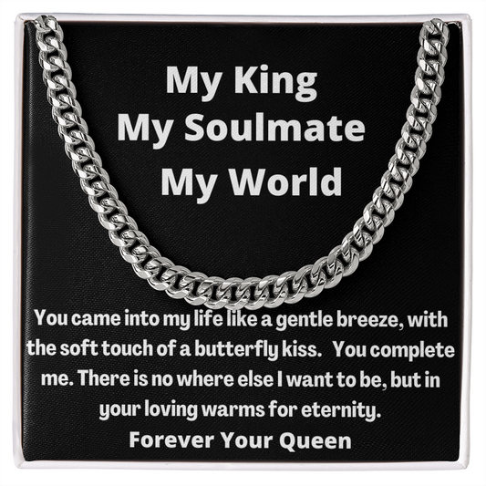 My King My Soulmate Cuban chain necklace