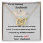 Interlocking heart necklace, My Amazing Soulmate