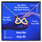 Infinity necklace to my wife love you then always will 2 hands