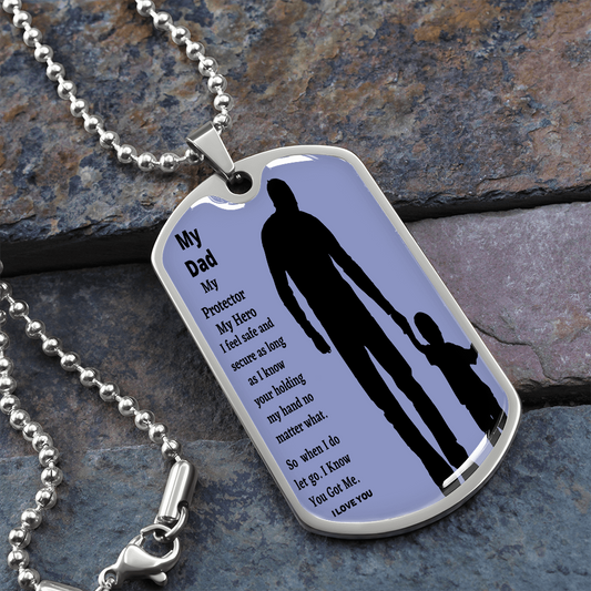 dog tag to my dad my hero sillouette image