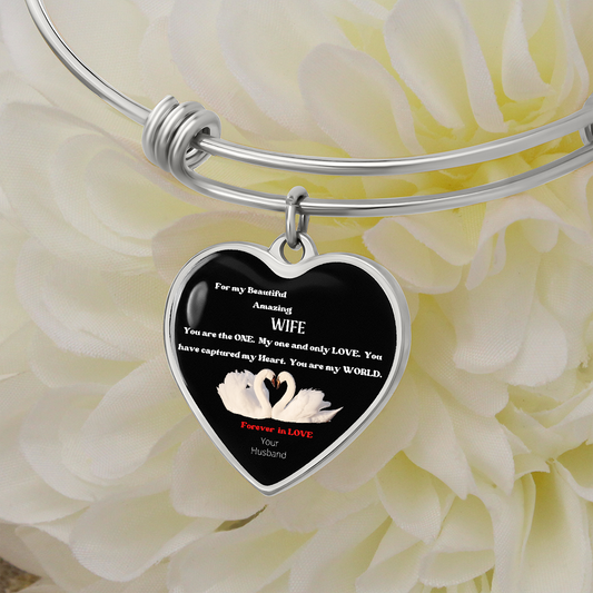 beautiful amazing wife heart bangle